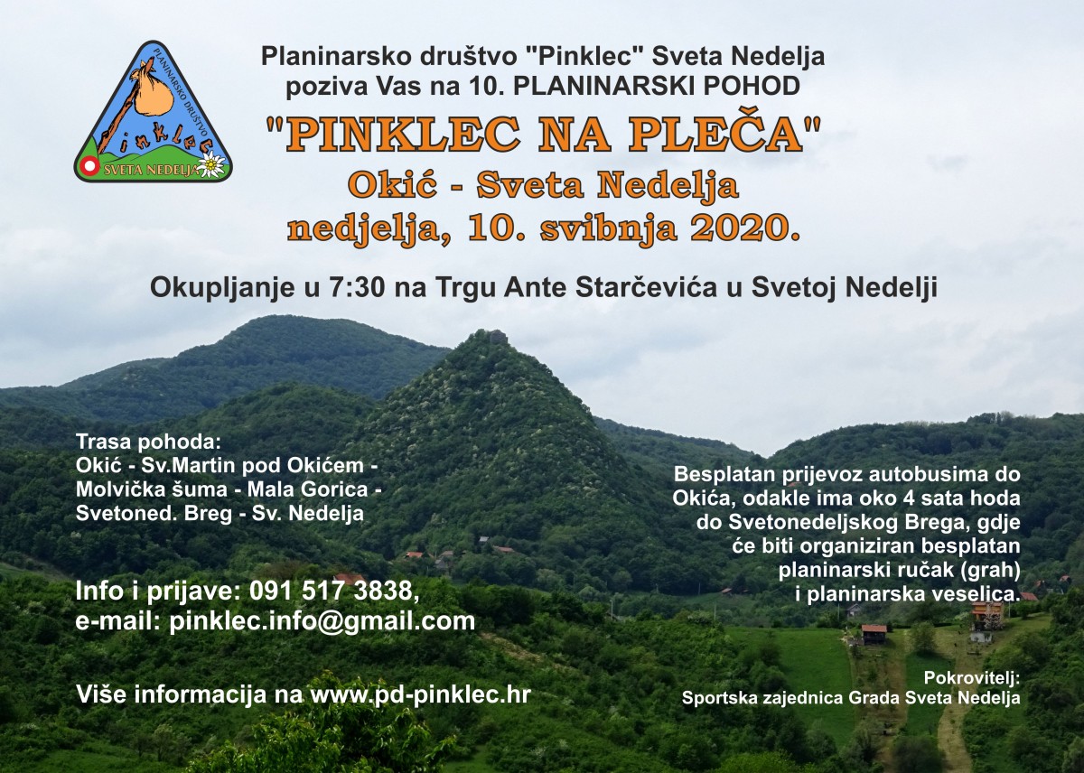 10. planinarski pohod “Pinklec na pleča”